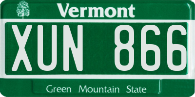 VT license plate XUN866