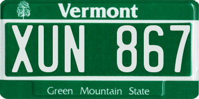 VT license plate XUN867
