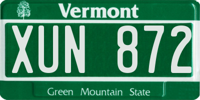 VT license plate XUN872