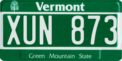 VT license plate XUN873