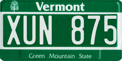 VT license plate XUN875