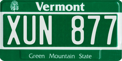 VT license plate XUN877