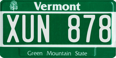VT license plate XUN878