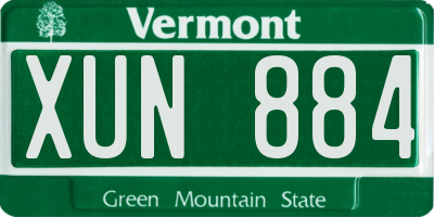 VT license plate XUN884