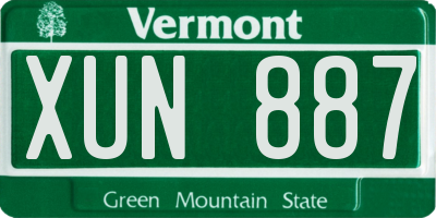 VT license plate XUN887