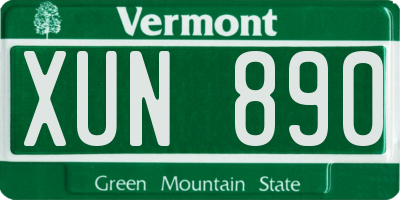 VT license plate XUN890
