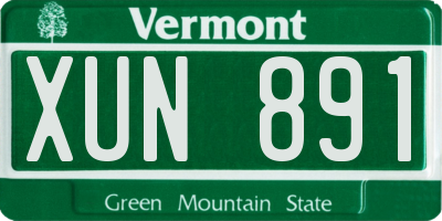 VT license plate XUN891
