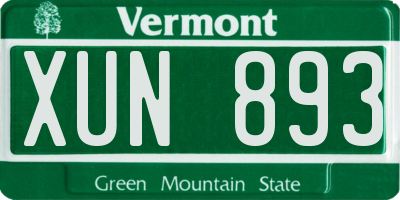 VT license plate XUN893