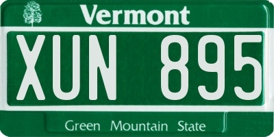 VT license plate XUN895