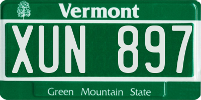VT license plate XUN897