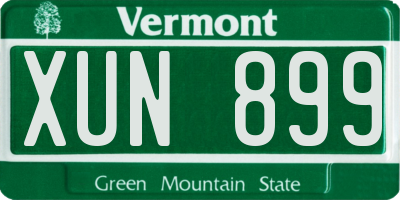 VT license plate XUN899
