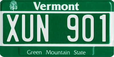 VT license plate XUN901