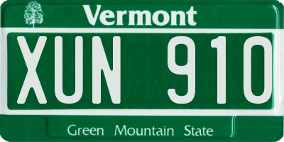 VT license plate XUN910