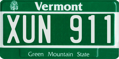 VT license plate XUN911