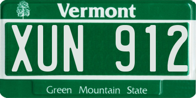 VT license plate XUN912