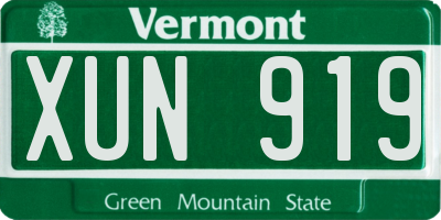 VT license plate XUN919
