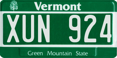 VT license plate XUN924