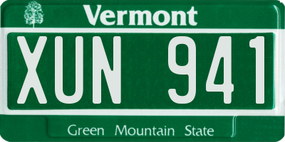 VT license plate XUN941