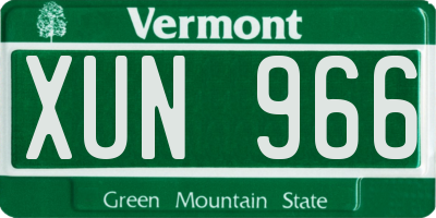 VT license plate XUN966