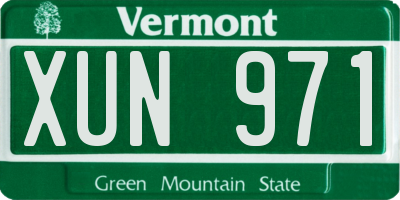 VT license plate XUN971