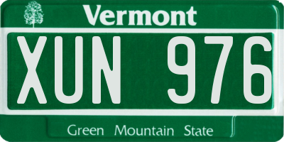 VT license plate XUN976