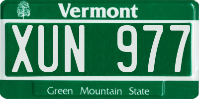 VT license plate XUN977