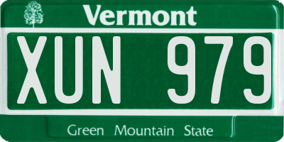 VT license plate XUN979