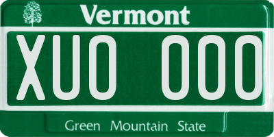 VT license plate XUO000