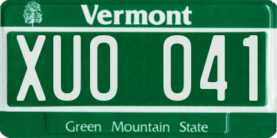 VT license plate XUO041
