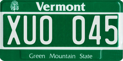 VT license plate XUO045