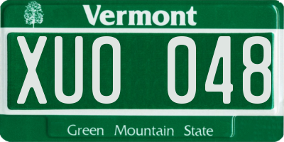 VT license plate XUO048