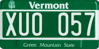 VT license plate XUO057