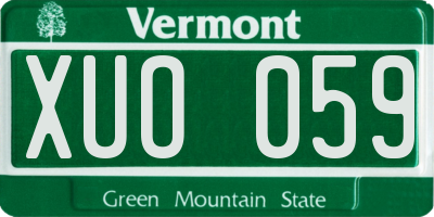 VT license plate XUO059