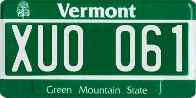 VT license plate XUO061