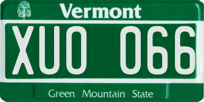 VT license plate XUO066