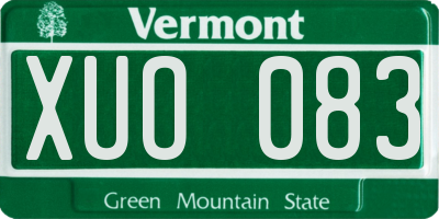 VT license plate XUO083