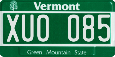 VT license plate XUO085
