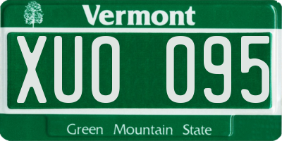 VT license plate XUO095