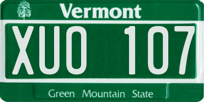 VT license plate XUO107