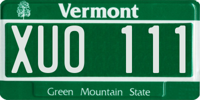 VT license plate XUO111