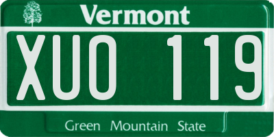 VT license plate XUO119