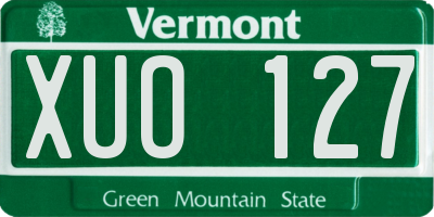VT license plate XUO127