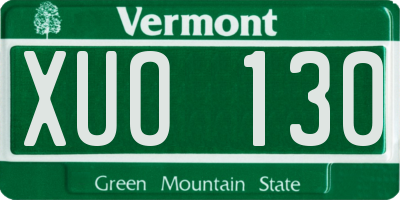 VT license plate XUO130
