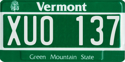 VT license plate XUO137