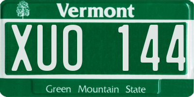 VT license plate XUO144