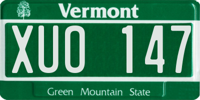 VT license plate XUO147