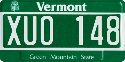 VT license plate XUO148