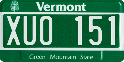VT license plate XUO151