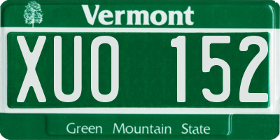 VT license plate XUO152