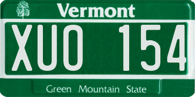 VT license plate XUO154